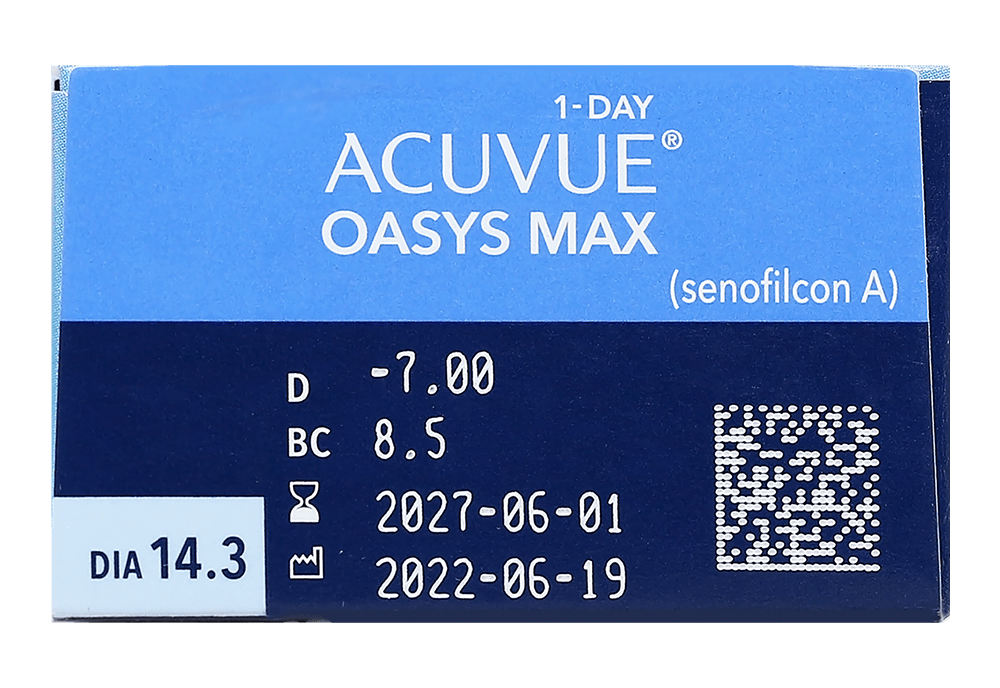 アキュビューオアシスMAXワンデー(12箱セット) レンズデータ